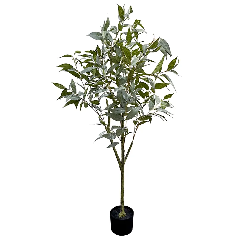 Kunstig eukalyptustræ i sort potte
