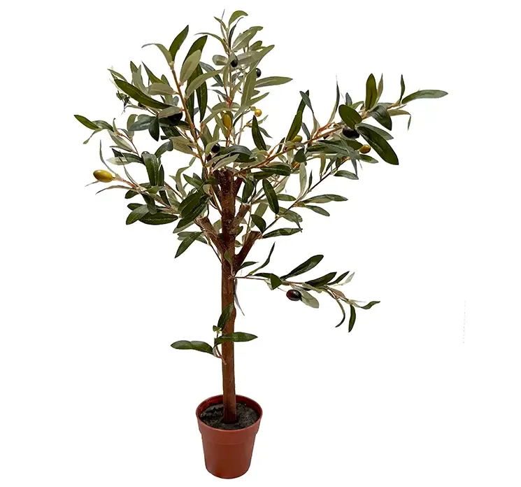 Kunstig oliventræ i potte af plast
