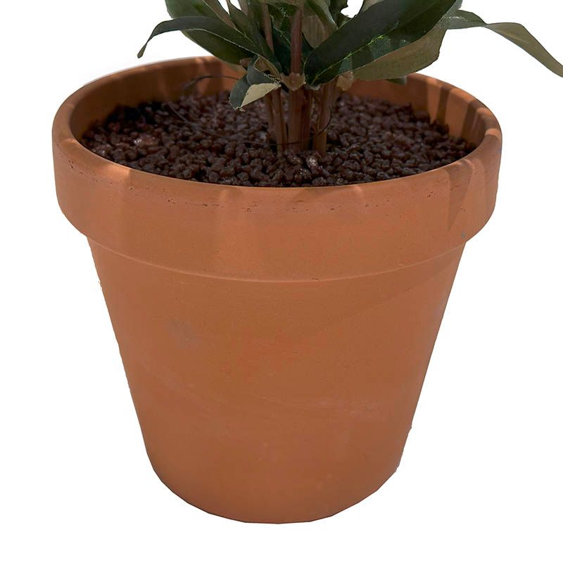 Kunstige oliven træ i potte closeup af potte