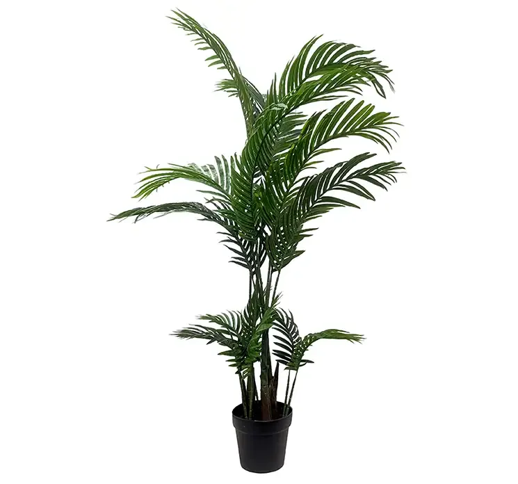 Kunstig palmetræ i sort potte af plast