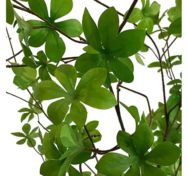 Tropaeolum speciosum kunstig træ af plast med sort potte closeup