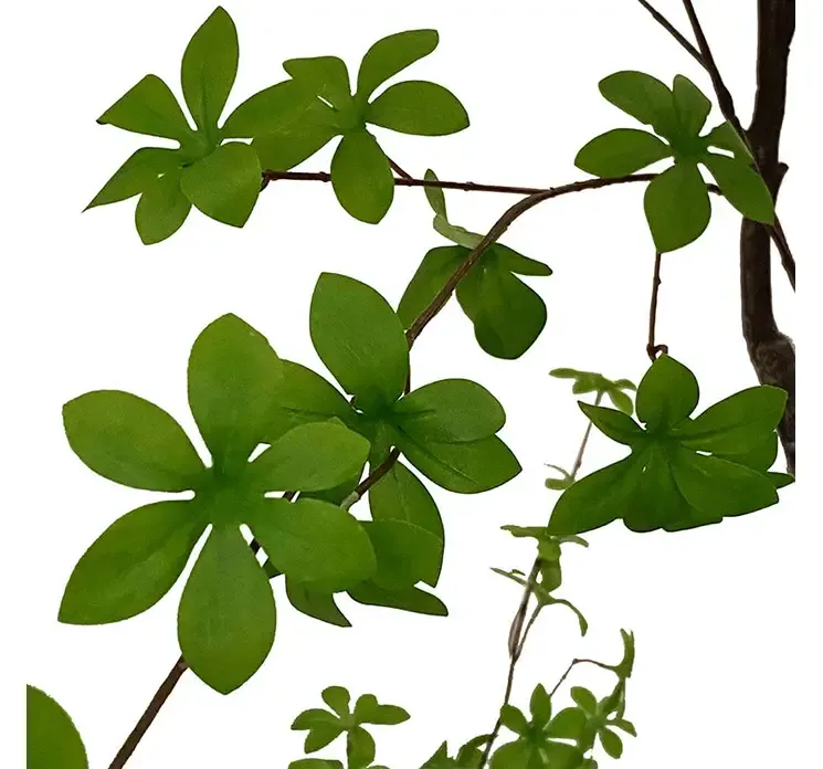 Kunstig tropaeolum speciosum træ af plast i grøn closeup