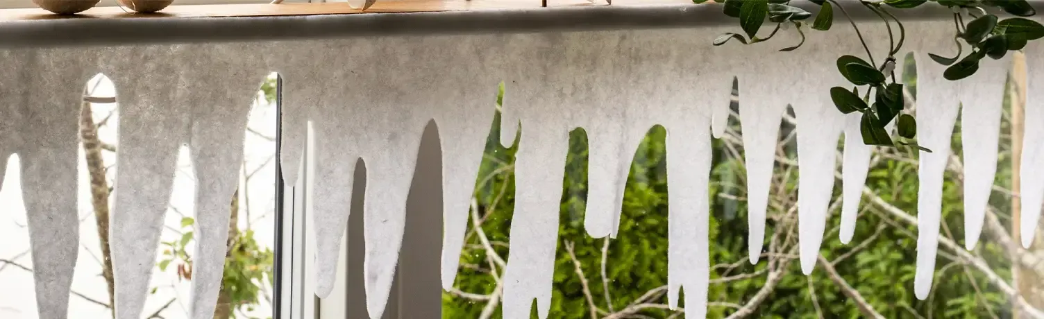 istappe frise eller gardin i filt