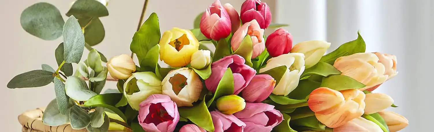 Kunstige tulipaner i flere flotte farver