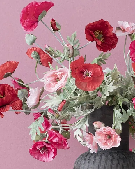 Fine kunstige valmue blomster