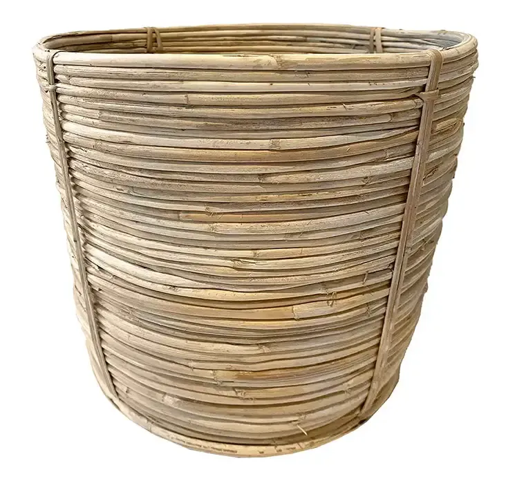 Kurv potteskjuler i flet af bambus naturfarvet