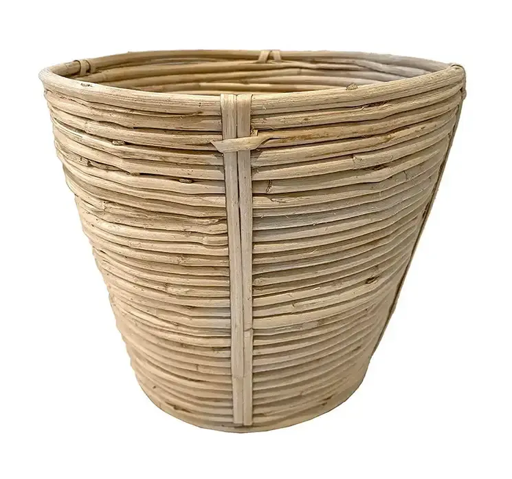 Kurv potteskjuler i flet af bambus naturfarvet