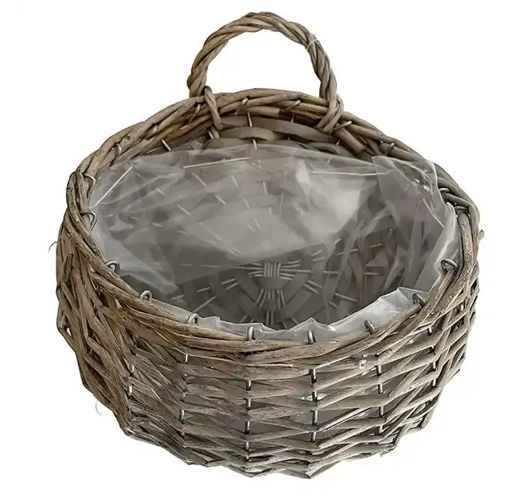 Kurv af pileflet til ophæng natur farvet
