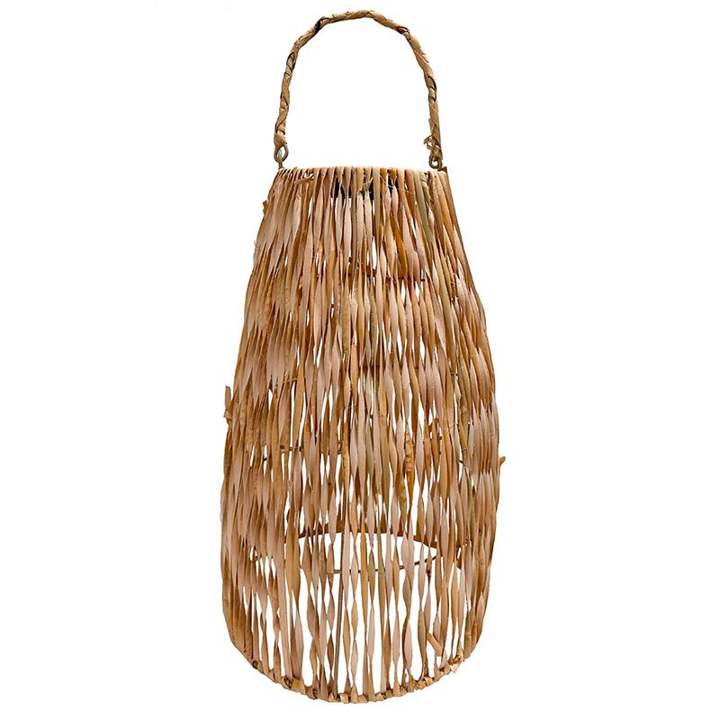 Lanterne med solceller, lavet af rattan