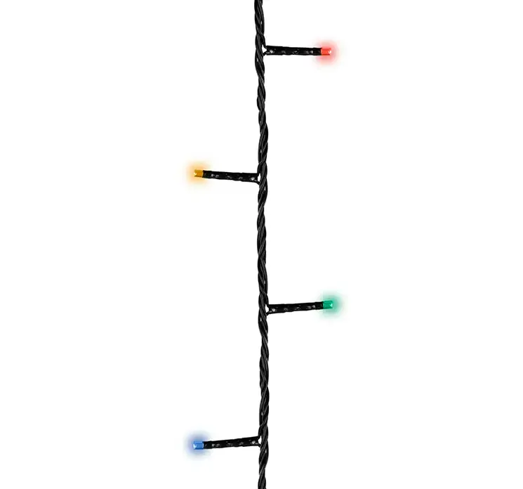 Lyskæde med timer i multifarvet