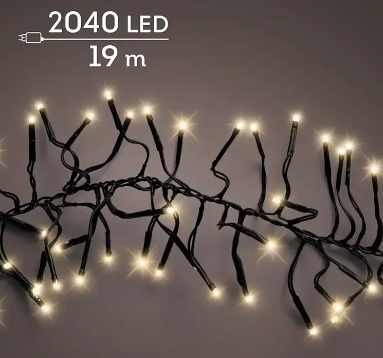 Lyskæde med LED lys og 8 funktioner med 19m ledning