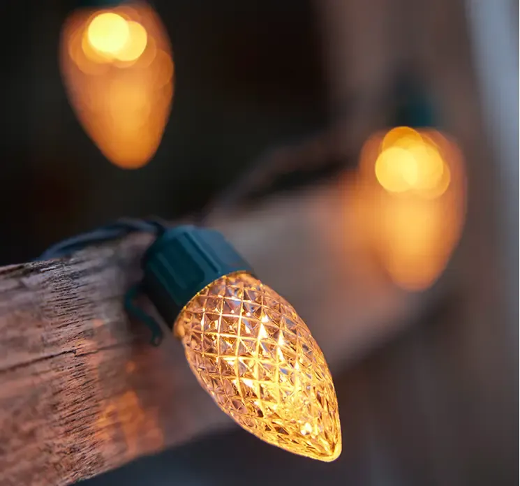 Lyskæde med LED lys twinkle med 8 funktioner vist med lys close