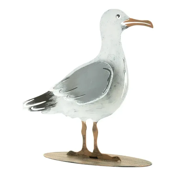 Måge, metal, 34x29x8cm, kunstig fugl – Brøndsholm