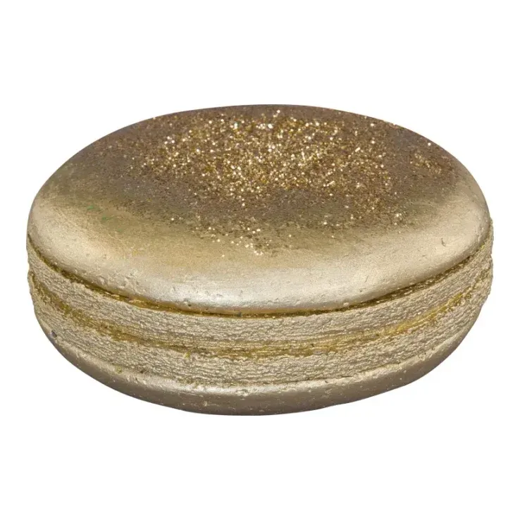 Macaron, 20x9cm, guld, kunstig kage – Brøndsholm