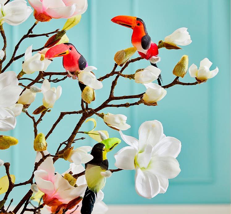 Brøndsholm - kunstig magnolia i hvid