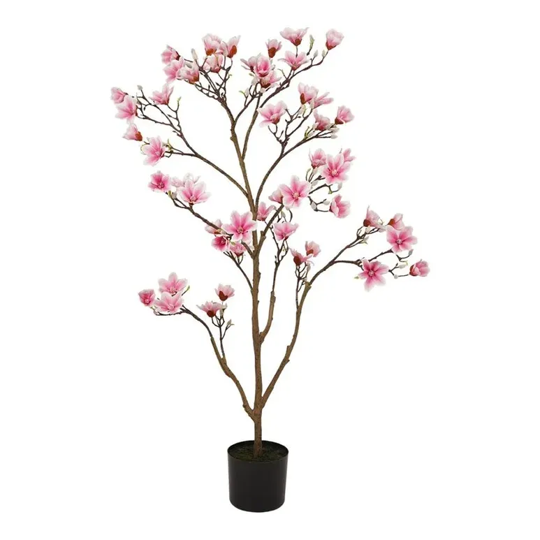 Magnolia træ, 120cm, pink, kunstig plante – Brøndsholm