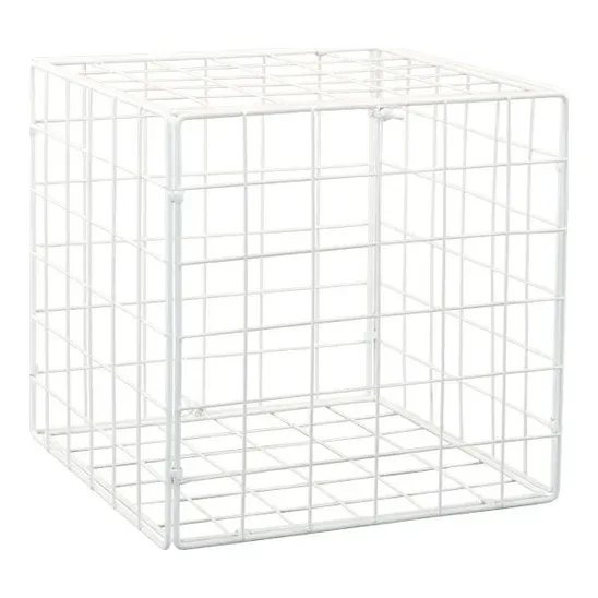 Foldbar metalterning 30x30x30cm hvid i metaltråd til podie og udstilling - Brøndsholm