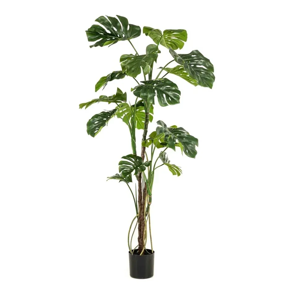 Monstera m luftrødder, 180cm, kunstig plante - Brøndsholm