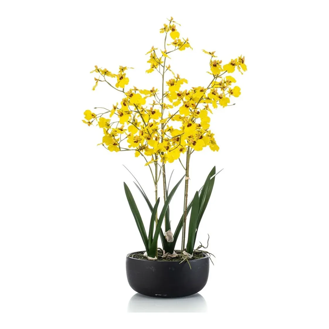 Oncidium orkidé i potte, 68cm, gul - kunstig blomst – Brøndsholm