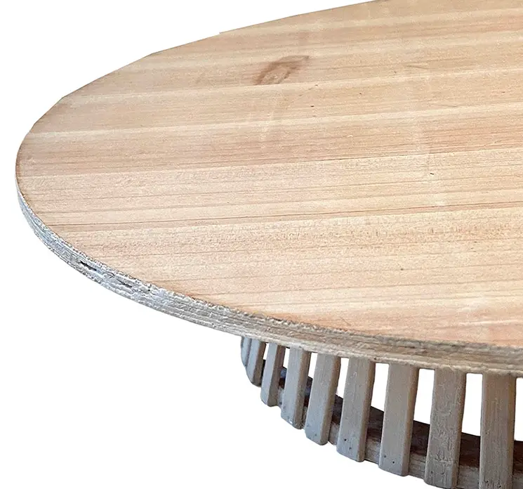 Opsats af træ fsc certificeret i naturfarvet Ø38cm closeup