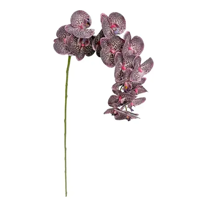 Kunstig orkidé på stilk 111cm lilla i plast til vase og dekoration - Brøndsholm