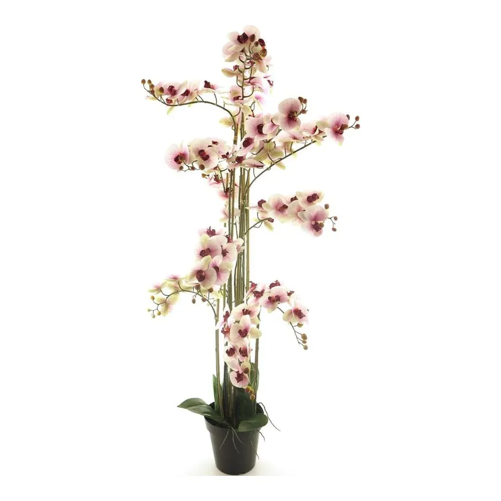 Orkidé i potte, 140cm, lyserød, kunstig blomst – Brøndsholm