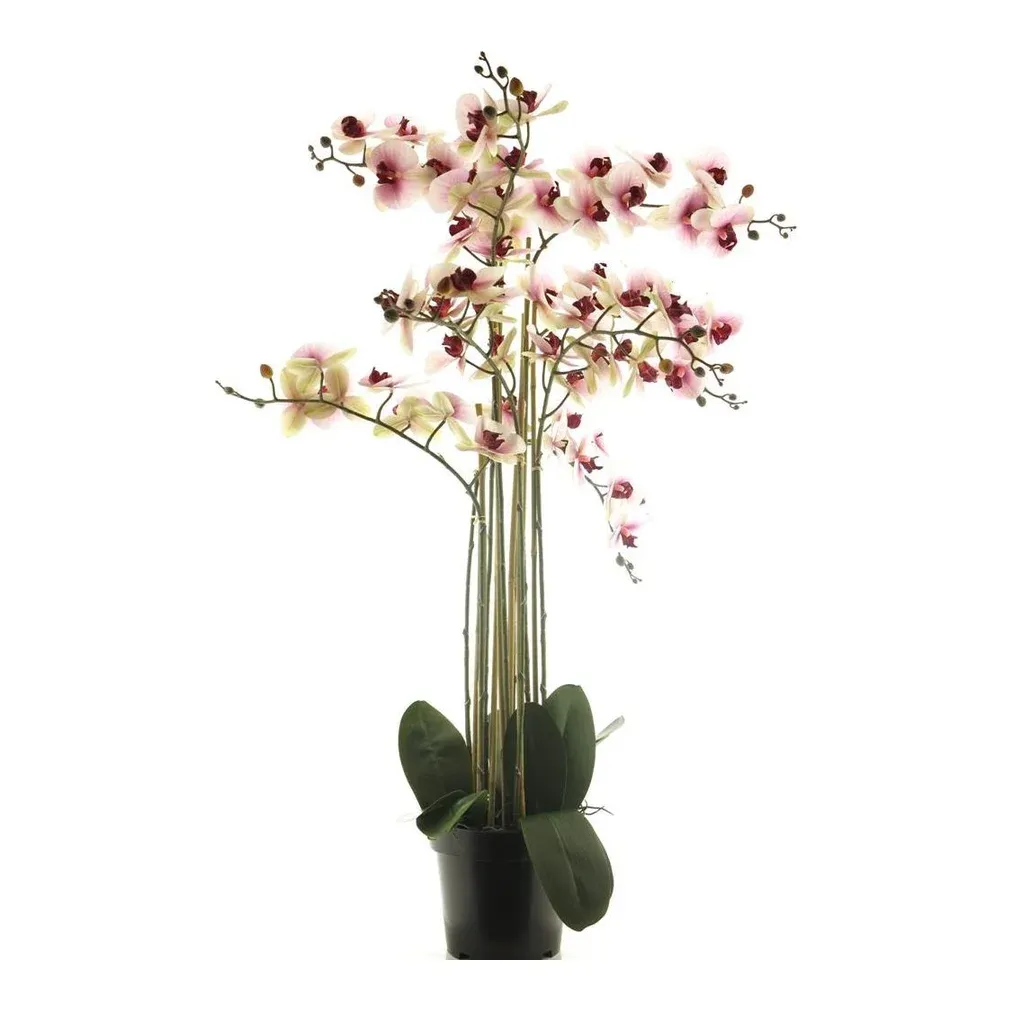 Orkidé i potte, 110cm, lyserød, kunstig blomst – Brøndsholm