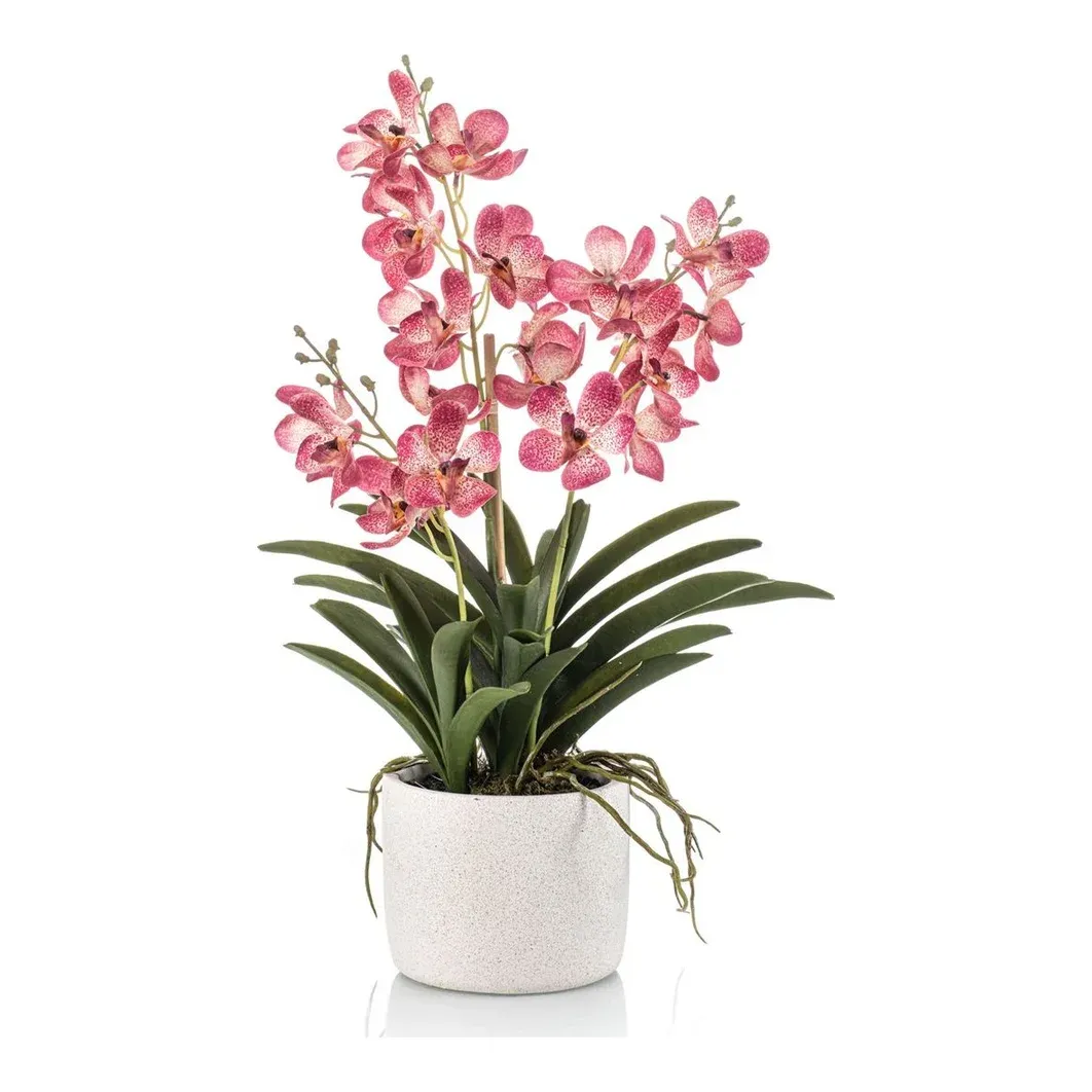 Orkide i potte, Vanda, 60cm, pink, kunstig blomst – Brøndsholm