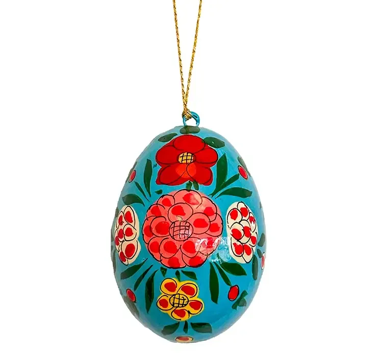 Påskeæg med ophæng og håndmalede motiver