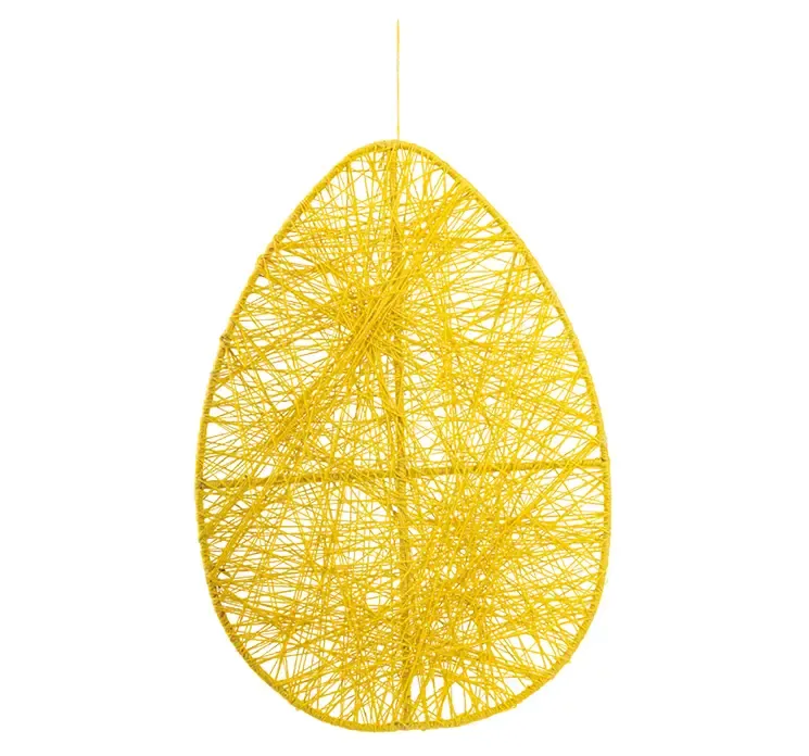 Påskeæg af jute i gul