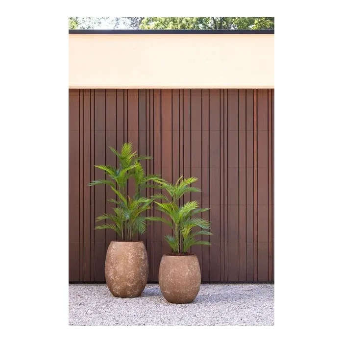 Palme, 120 cm, grøn, UV-proof, kunstig plante i terracotta-potte – Brøndsholm