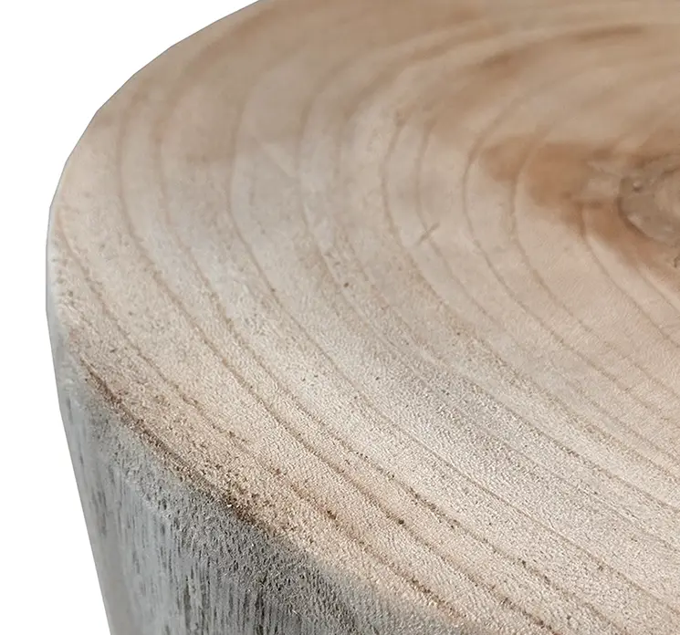 Sidebord af træ i naturfarvet 38cm closeup