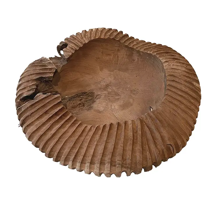 Skål af teaktræ i naturfarvet fsc certificeret 38cm