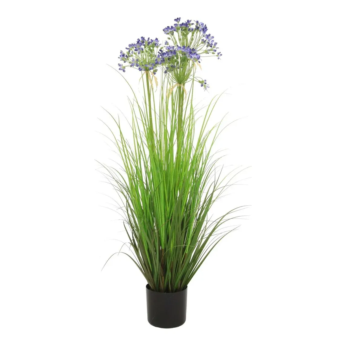 Skærmlilje i potte, agapanthus, 110cm, blå - kunstig plante – Brøndsholm