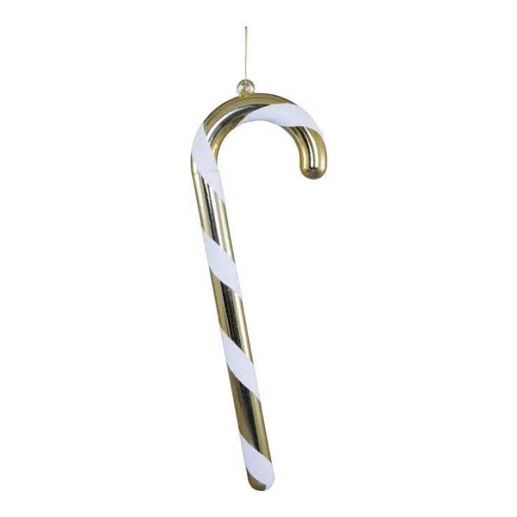 Slikstok, 60cm, guld/hvid, julepynt – Brøndsholm