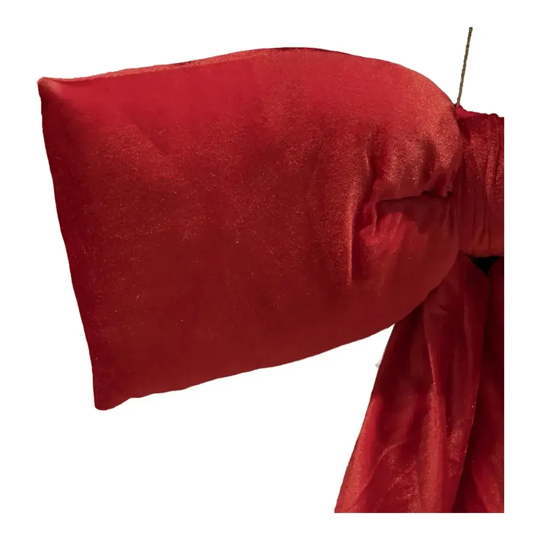 Sløjfe af velour i rød 80cm closeup