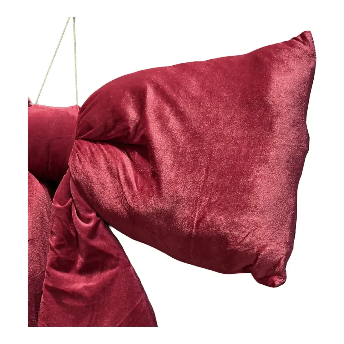 Sløjfe af velour i bordeaux 115cm closeup