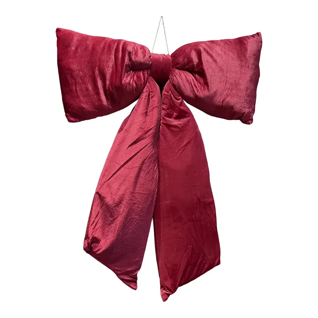 Sløjfe af velour i bordeaux 115cm