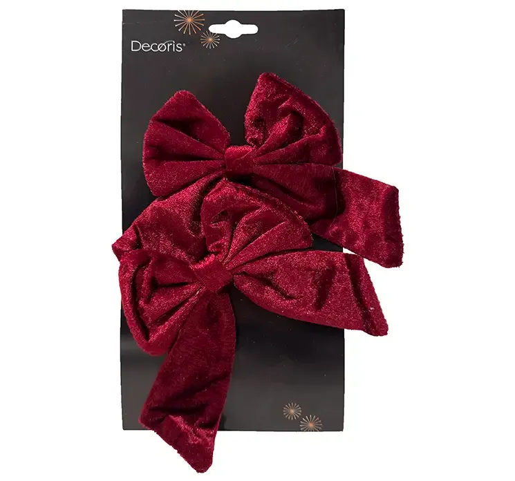 Sløjfer i bordeaux af velour polyester