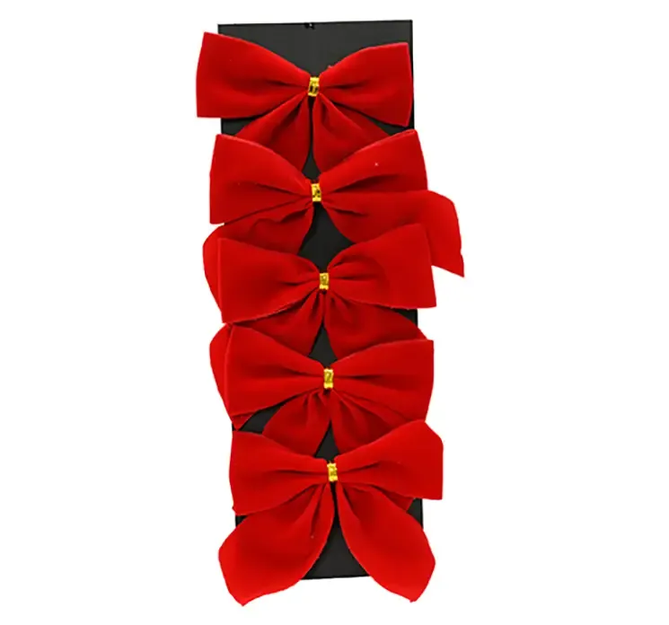 Sløjfer af velour i rød