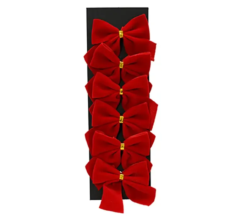 Sløjfer af velour i rød