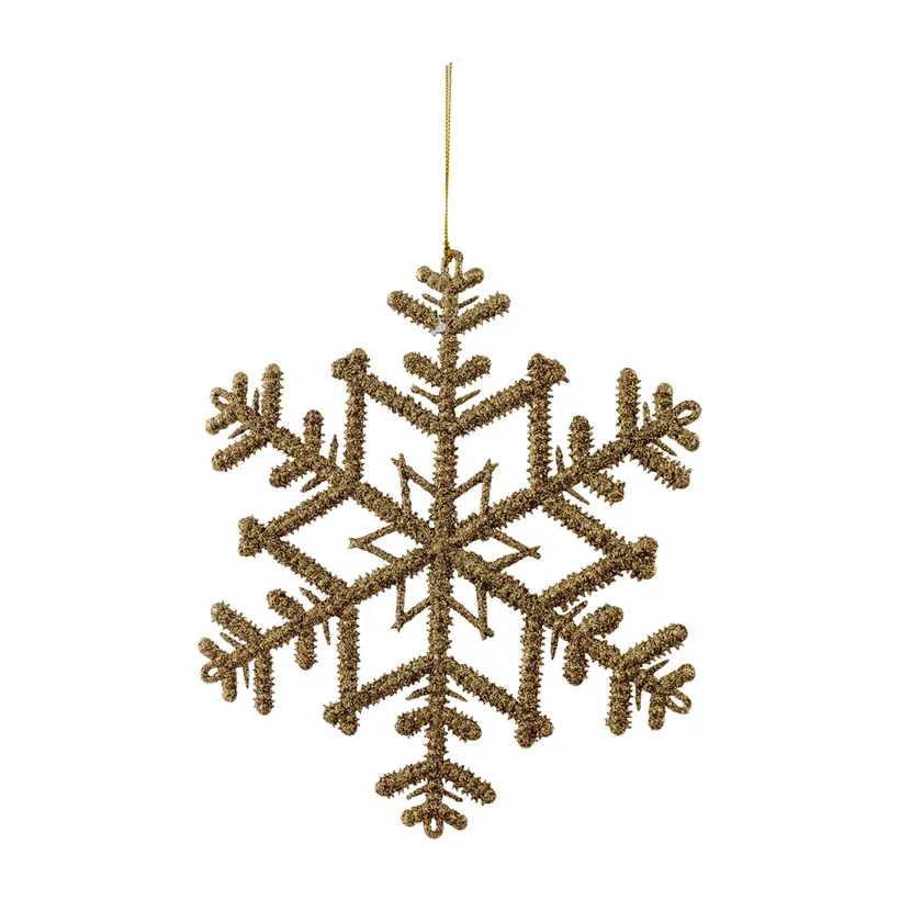 Snefnug med glitter, Ø25cm, guld, m ophæng – Brøndsholm