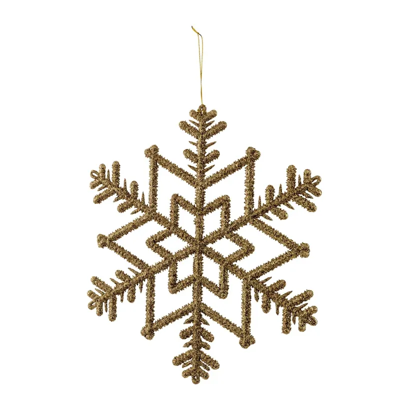 Snefnug med glitter, Ø30cm, guld, m ophæng – Brøndsholm