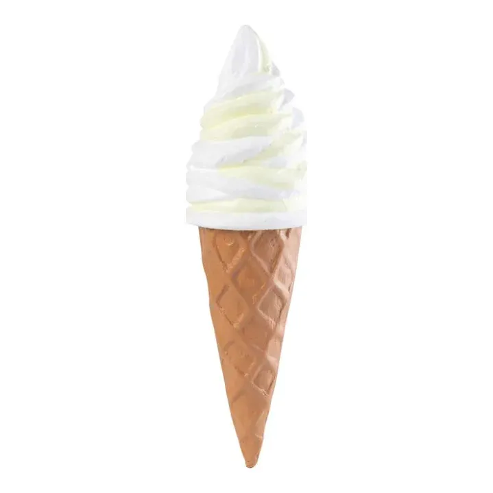 Dekorativ soft ice i gul og hvid styrofoam, 34 cm – Brøndsholm