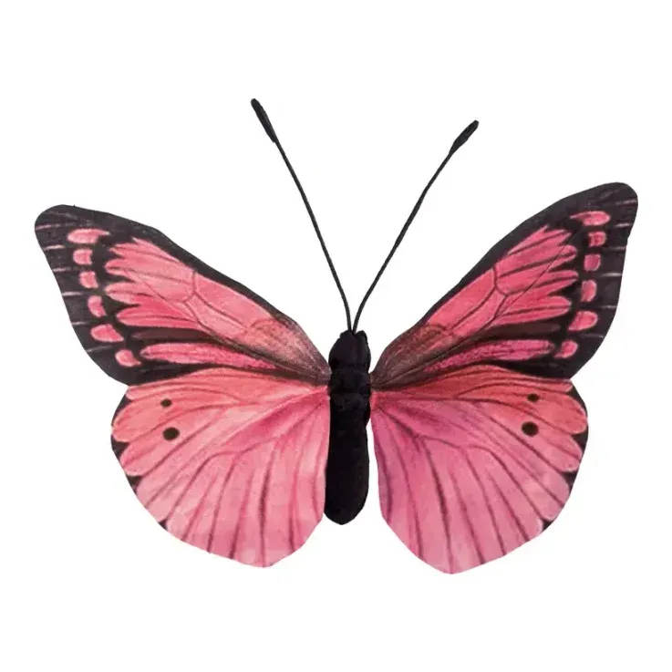 Sommerfugl, 28x25cm, pink, kunstig dyr – Brøndsholm