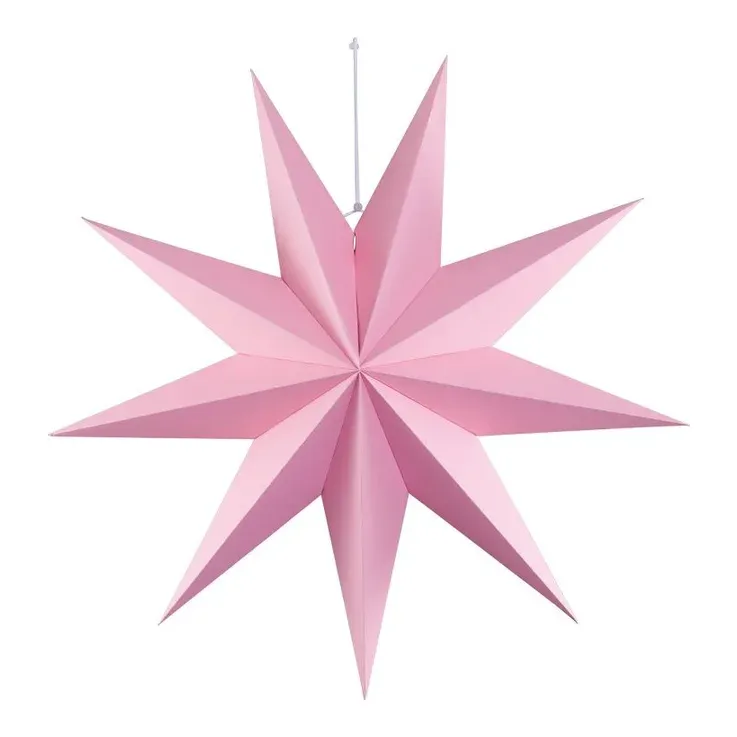 Foldbar nitakket papirstjerne Ø60cm i pink – Brøndsholm
