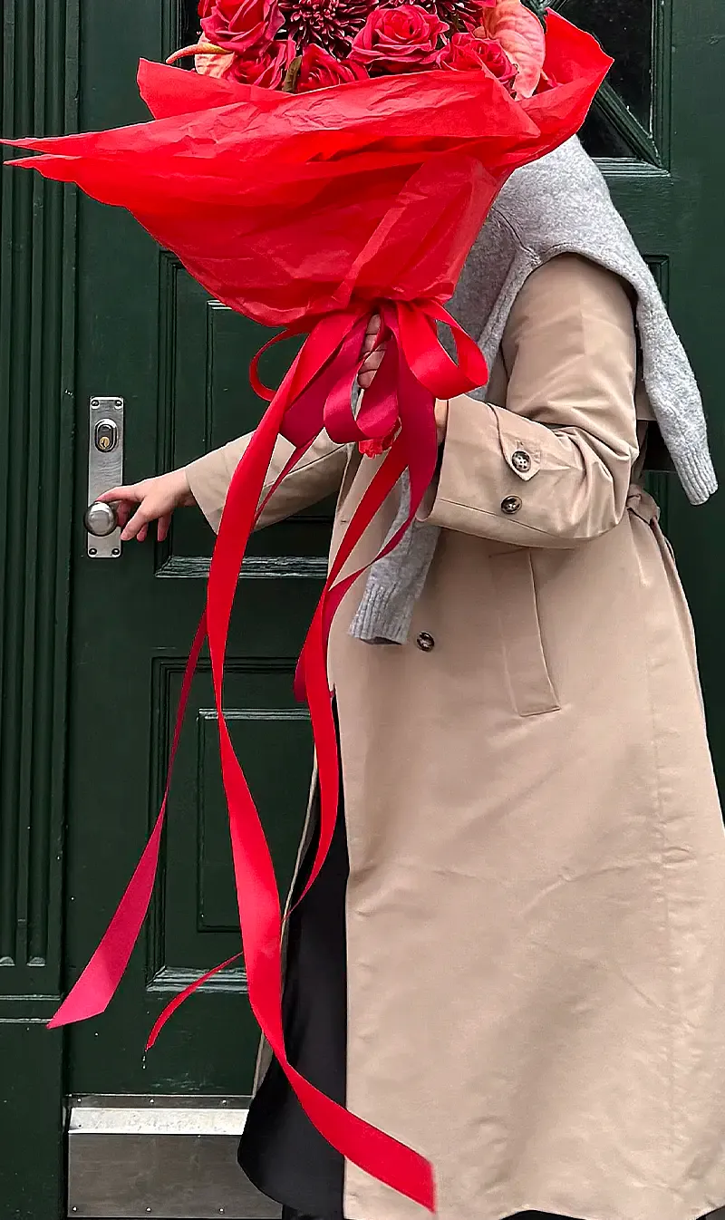 Brøndsholm - rød taftbånd 40mm