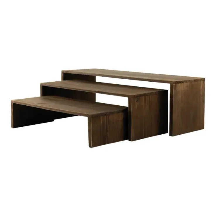 Træstande, 3 stk, 56x18x18cm, butik & erhverv – Brøndsholm