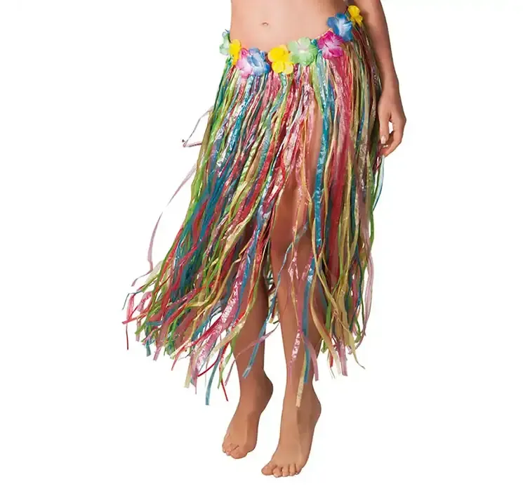 Hawaii skørt udklædning af plast med masser af farver