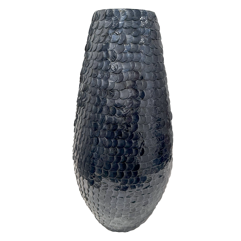 Vase med struktureret overflade i blå 48cm